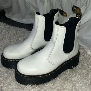 Doc Martens White Chelsea Boots platform